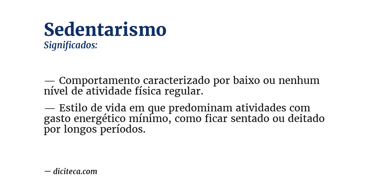 Significado de sedentarismo
