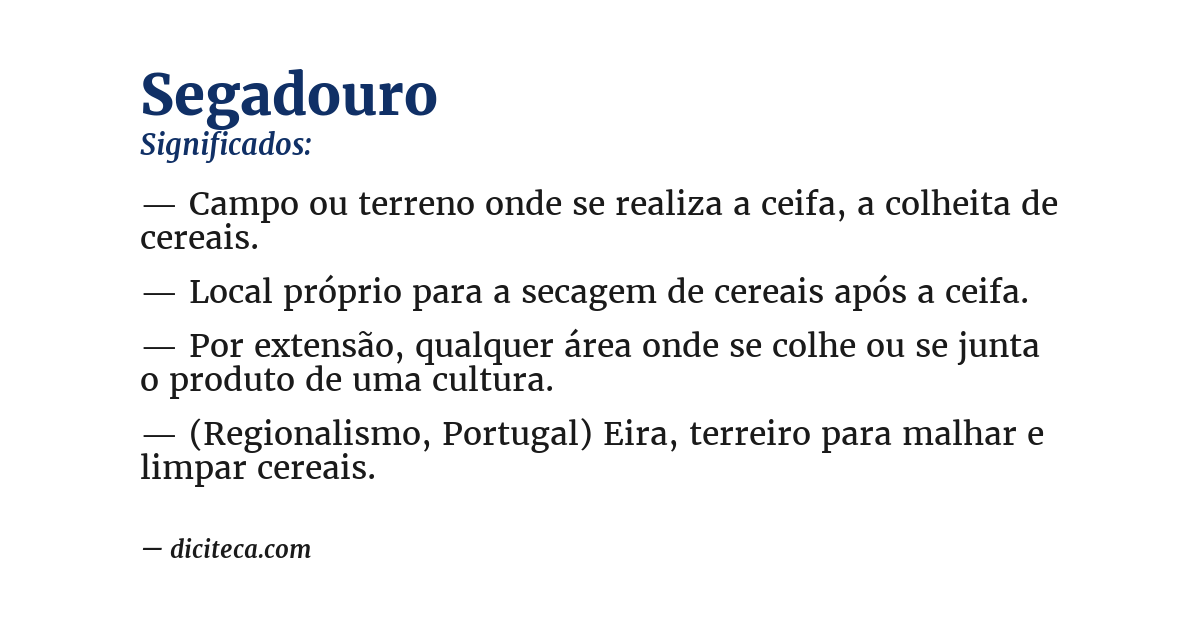 Significado de segadouro