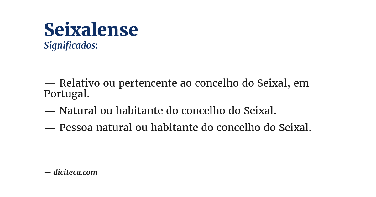 Significado de seixalense