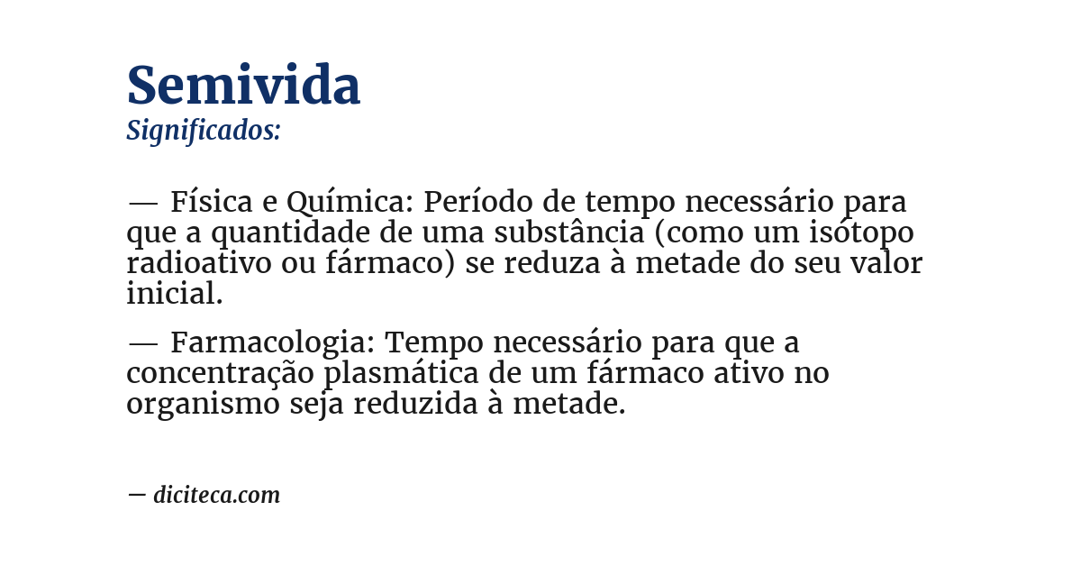 Significado de semivida