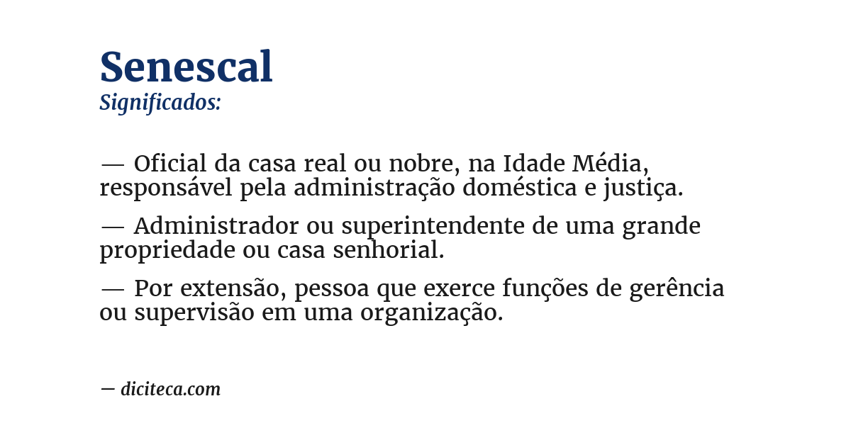 Significado de senescal