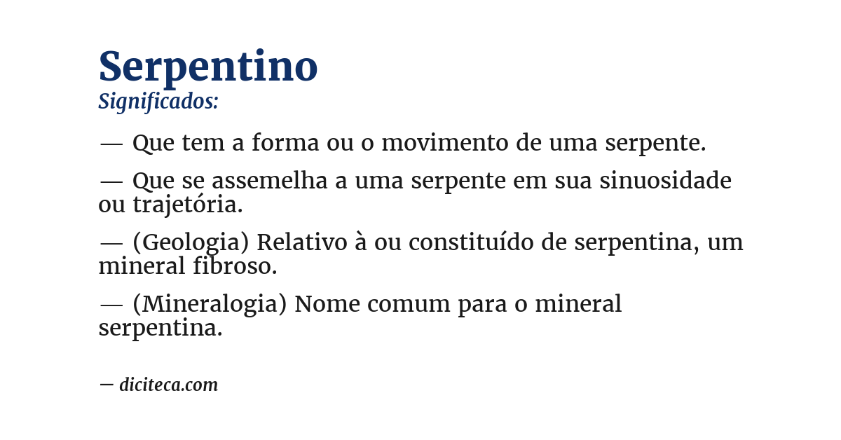 Significado de serpentino