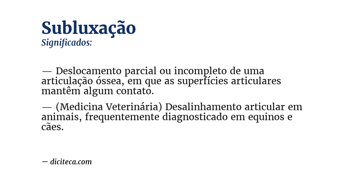 Significado de subluxação