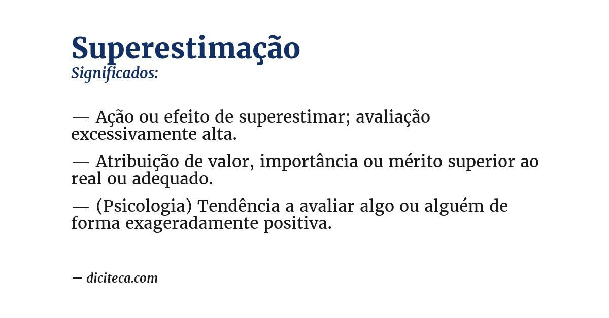Significado de superestimação