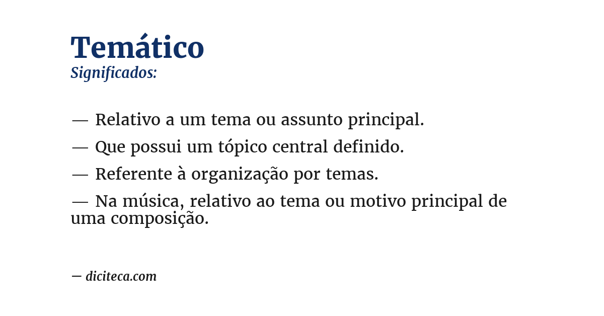 Significado de temático
