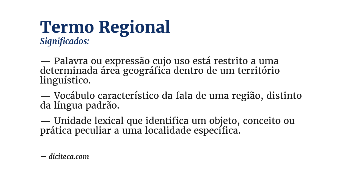 Significado de termo regional
