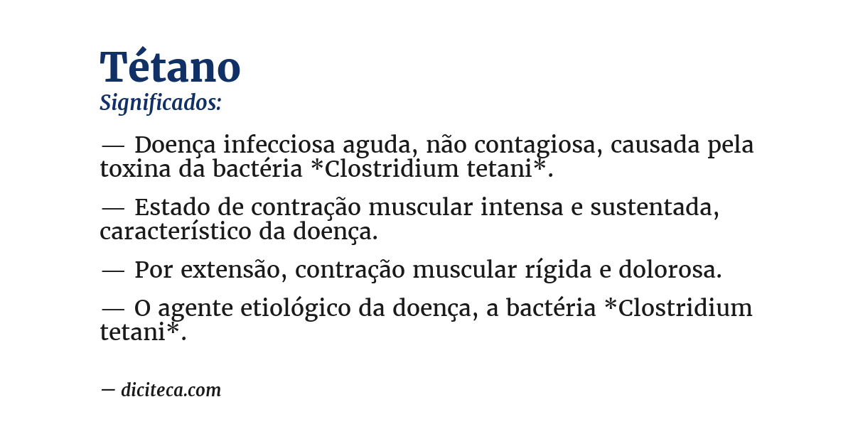 Significado de tétano