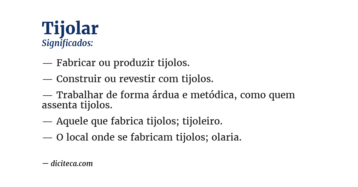 Significado de tijolar