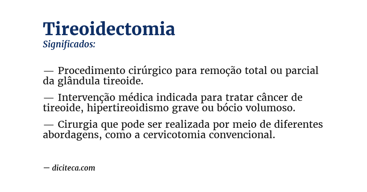 Significado de tireoidectomia