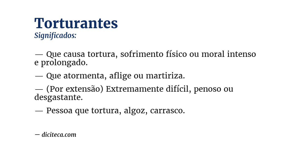 Significado de torturantes