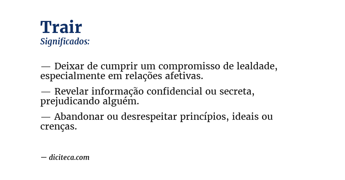 Significado de trair