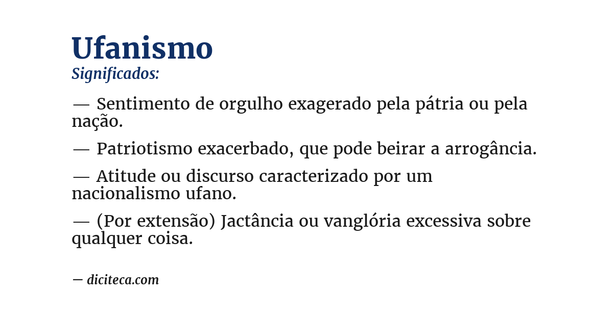 Significado de ufanismo