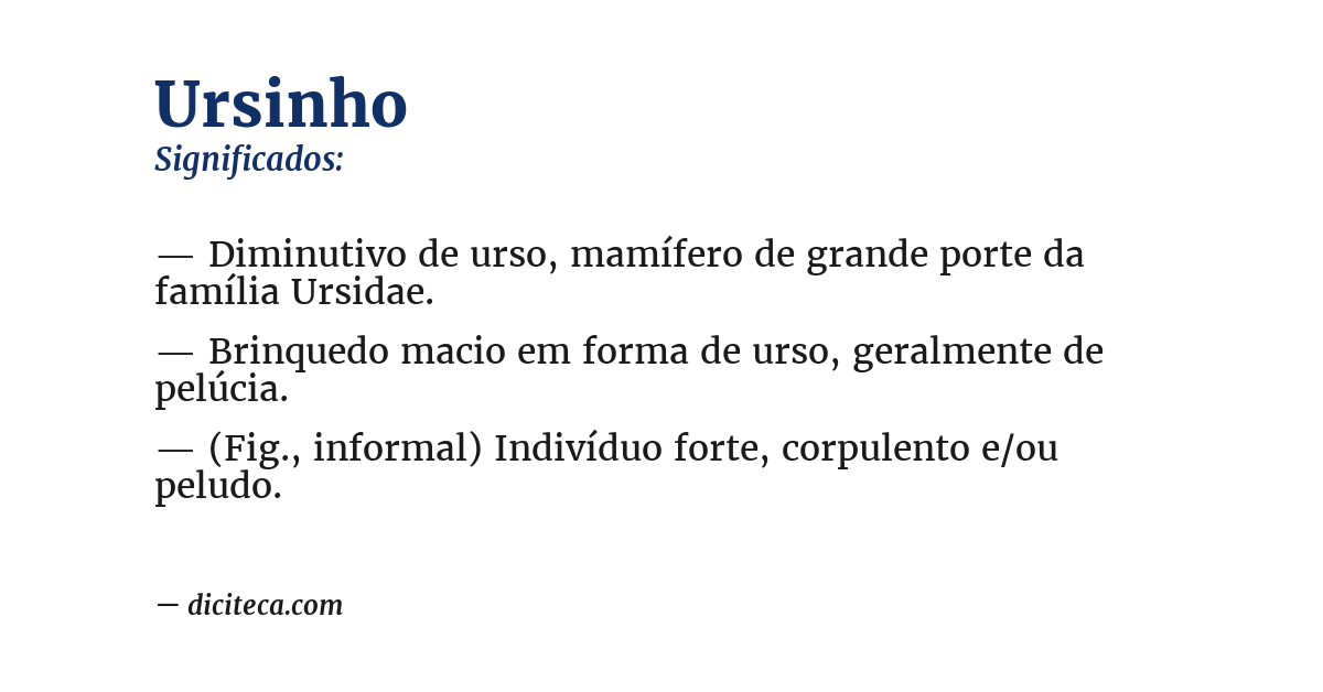 Significado de ursinho