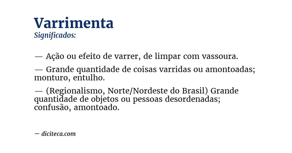 Significado de varrimenta