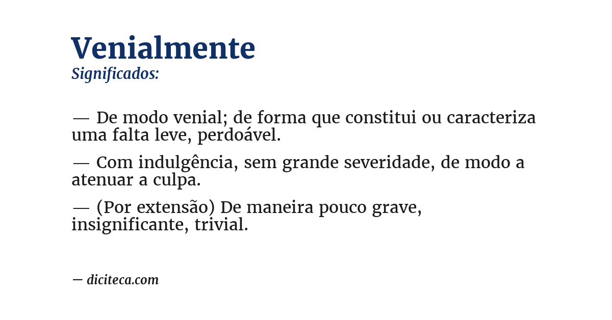 Significado de venialmente