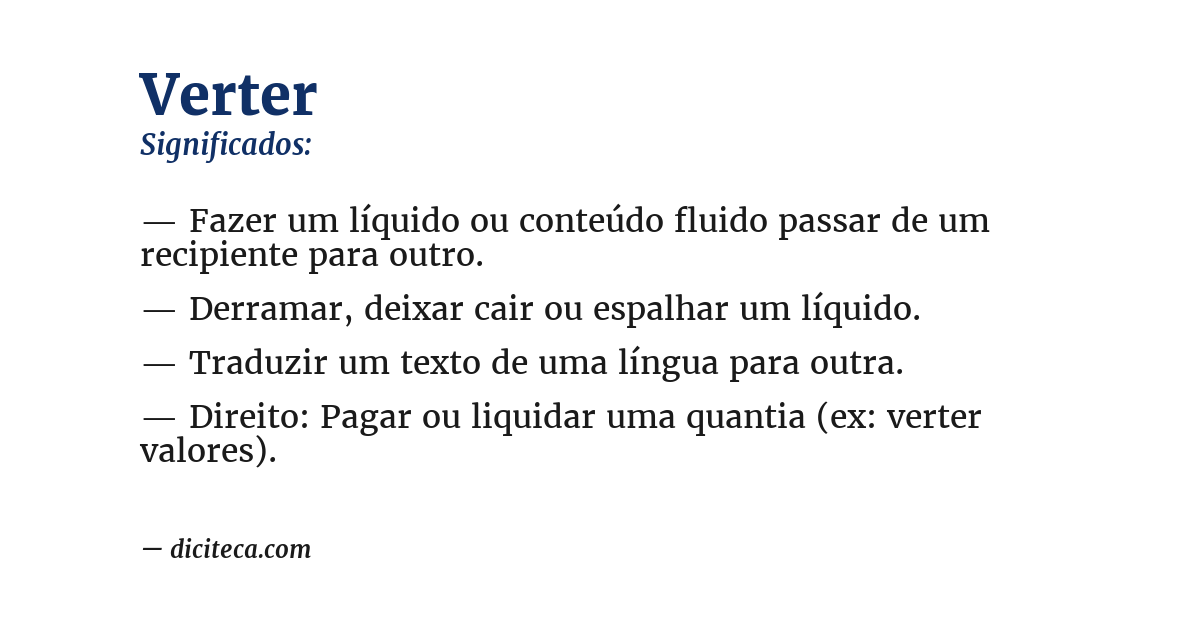 Significado de verter