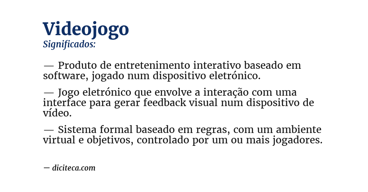 Significado de videojogo