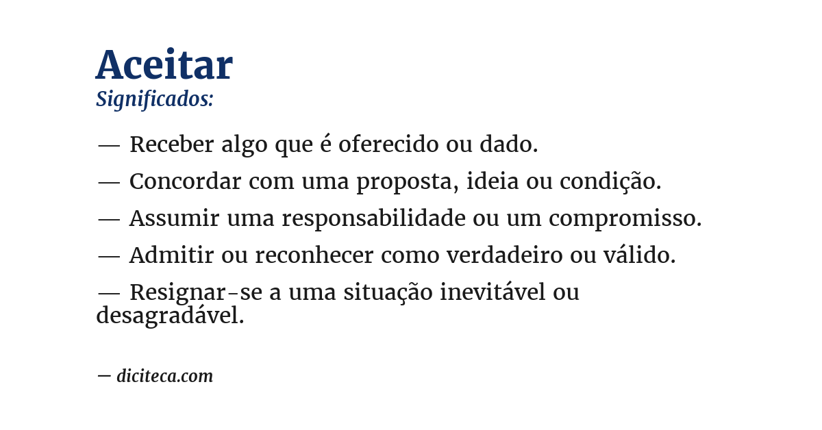 Significado de aceitar