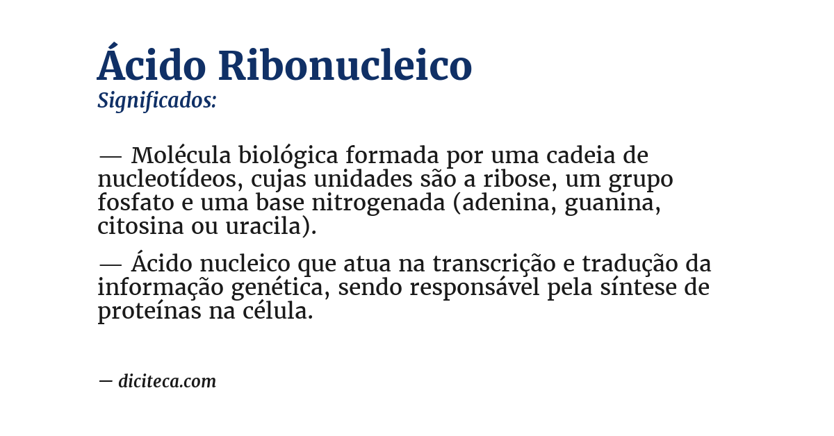 Significado de ácido ribonucleico