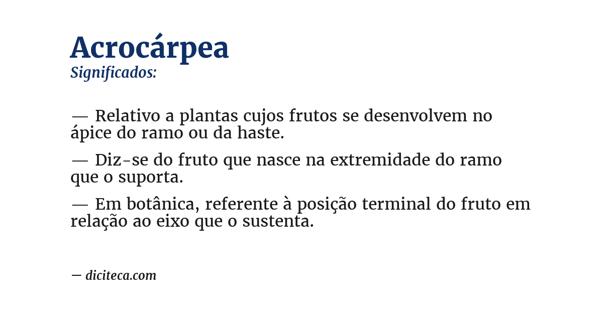 Significado de acrocárpea