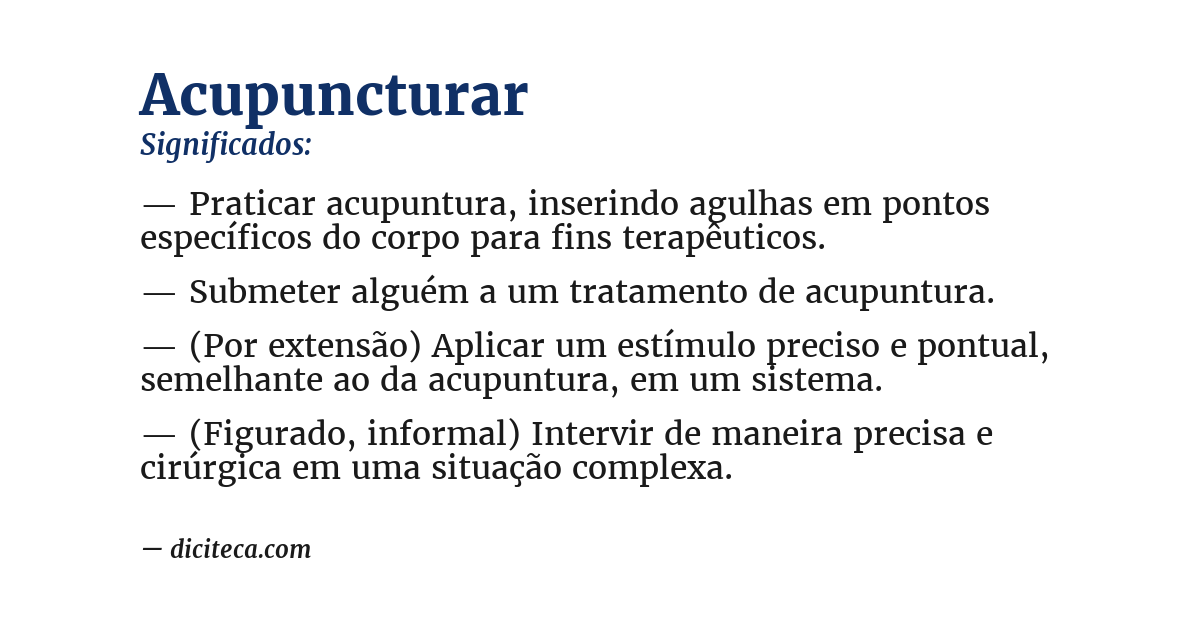 Significado de acupuncturar