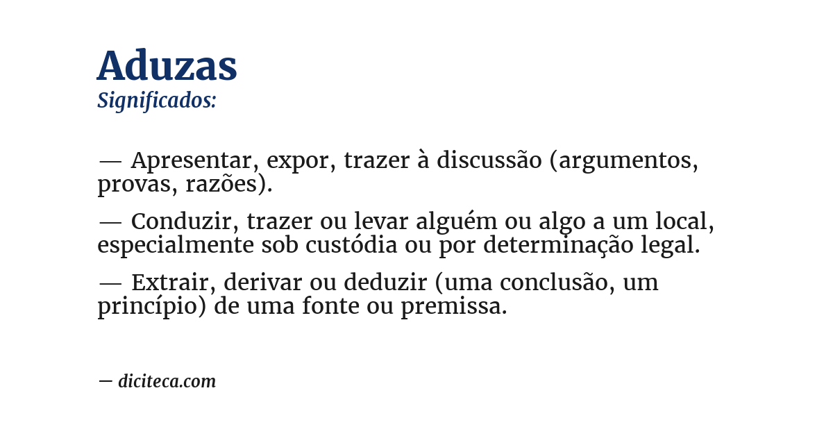 Significado de aduzas