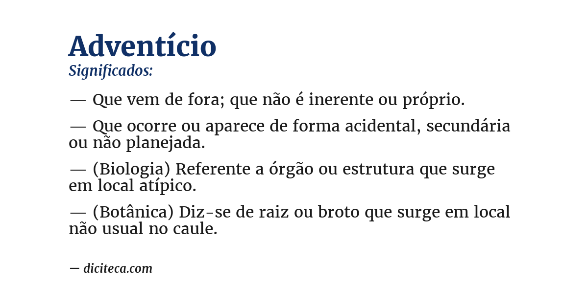 Significado de adventício