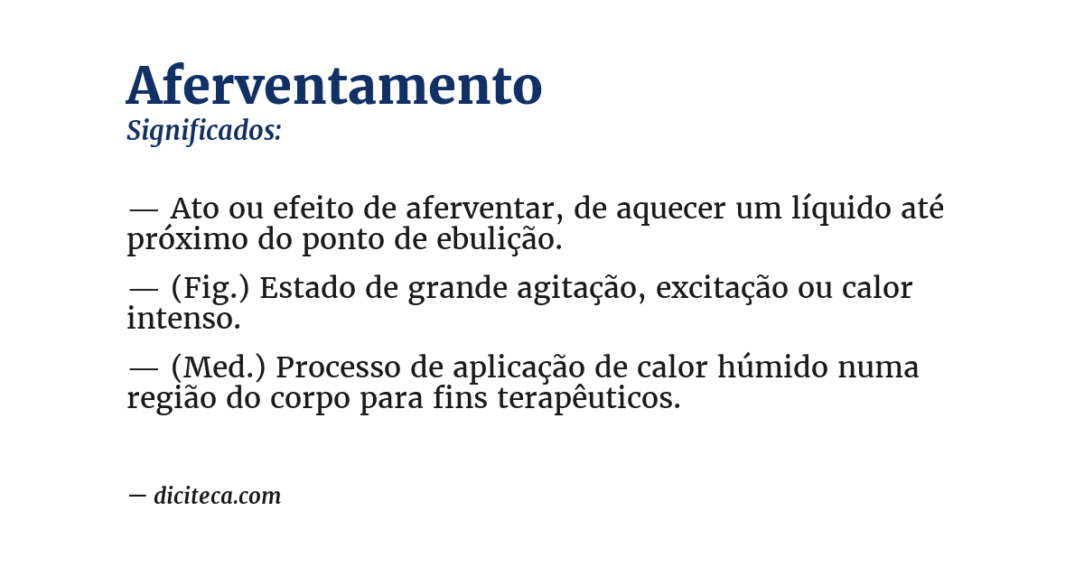 Significado de aferventamento
