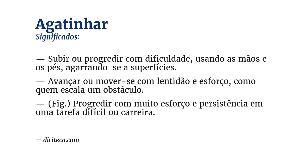Significado de agatinhar