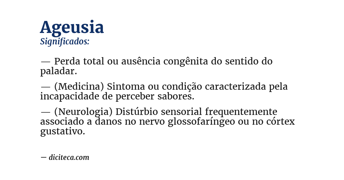 Significado de ageusia