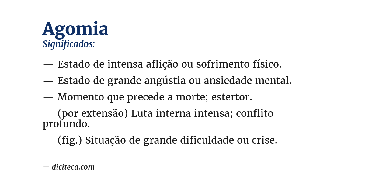 Significado de agomia