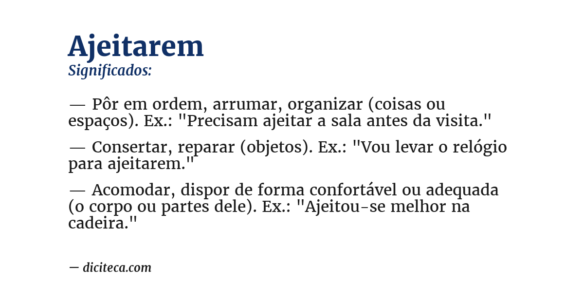 Significado de ajeitarem