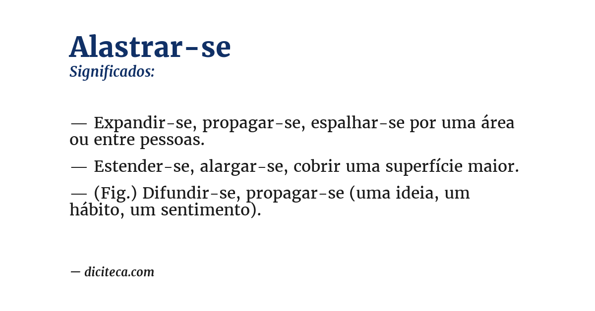 Significado de alastrar-se