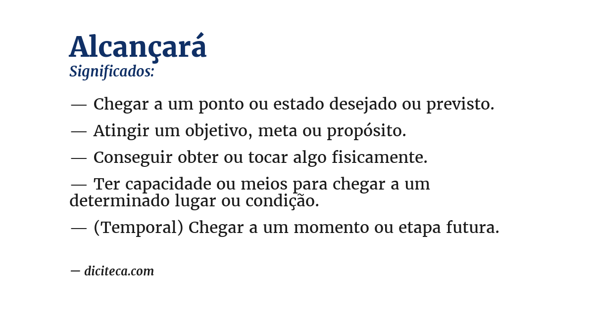 Significado de alcançará