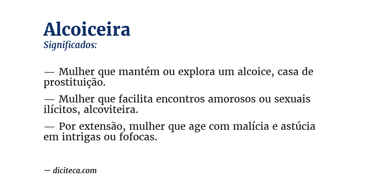 Significado de alcoiceira