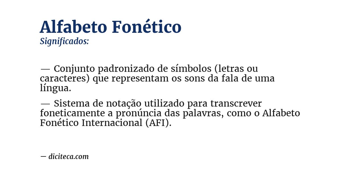 Significado de alfabeto fonético