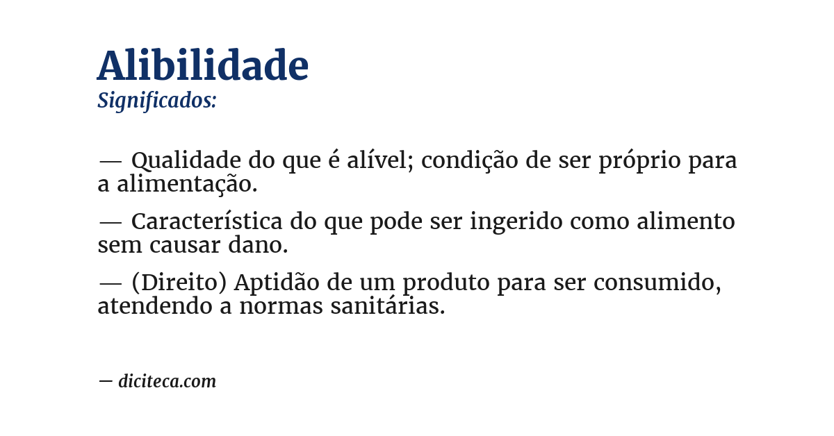 Significado de alibilidade