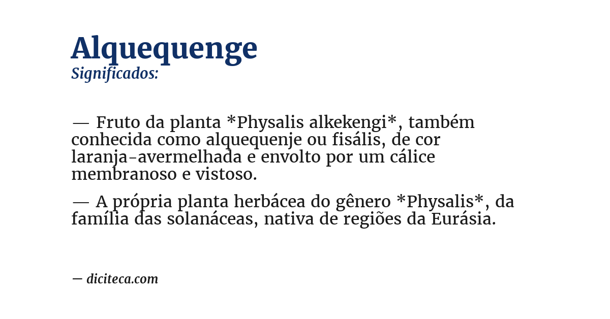 Significado de alquequenge