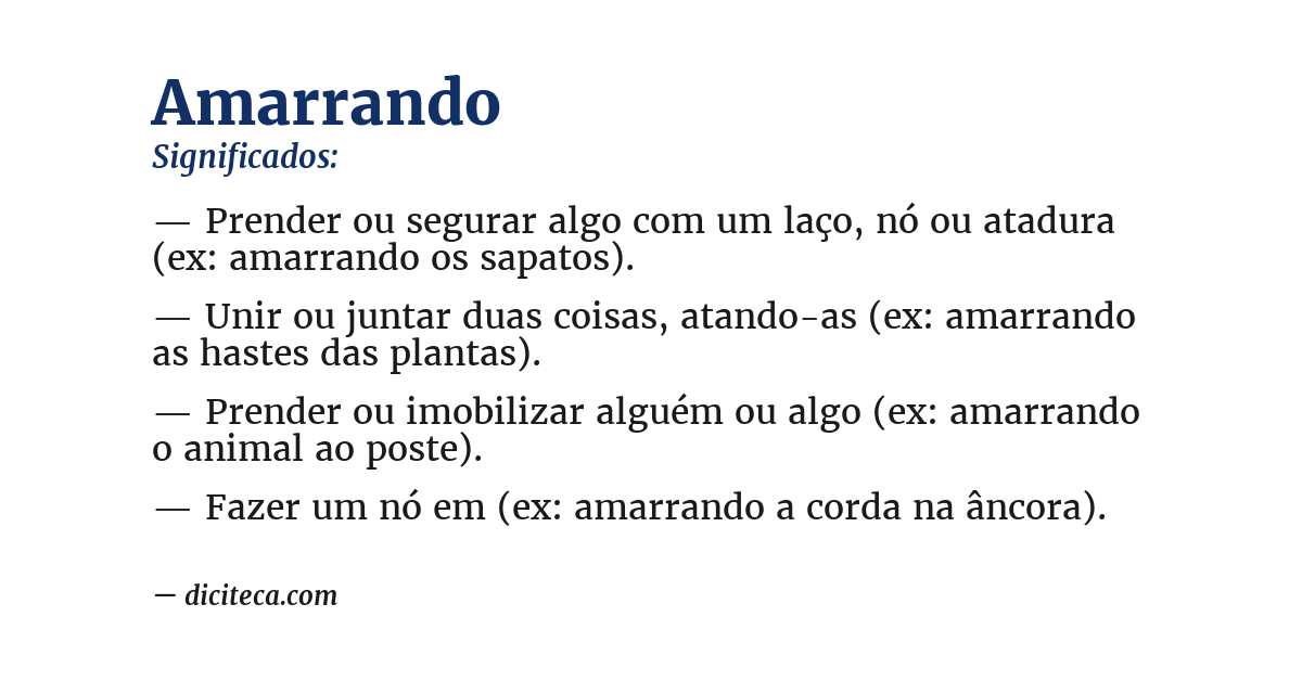 Significado de amarrando