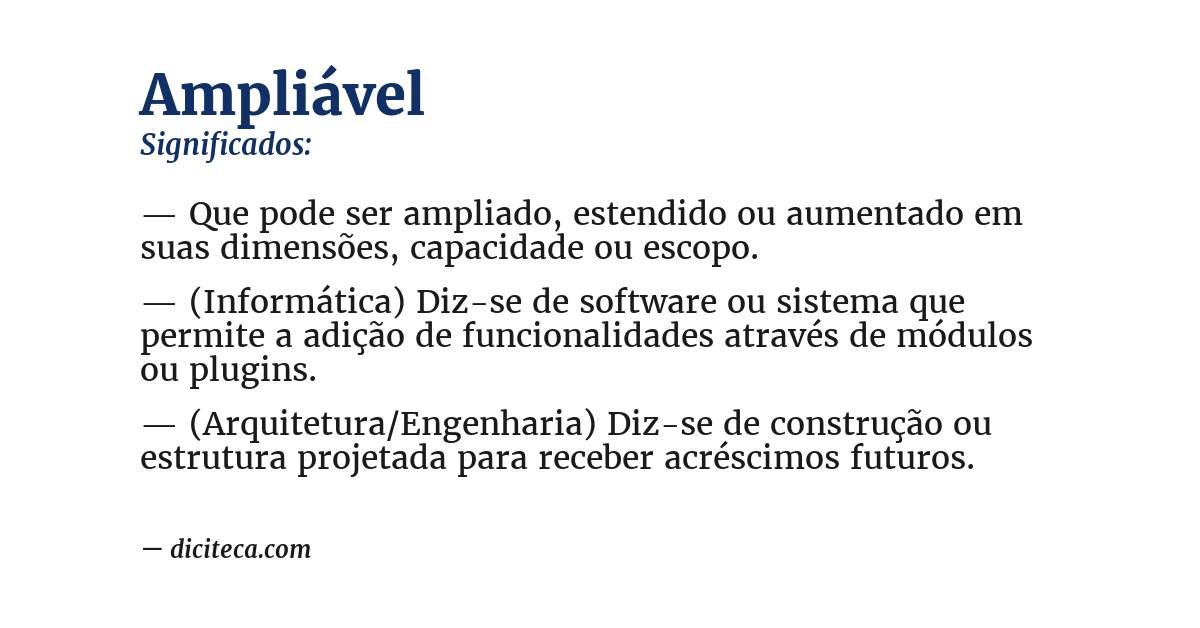 Significado de ampliável