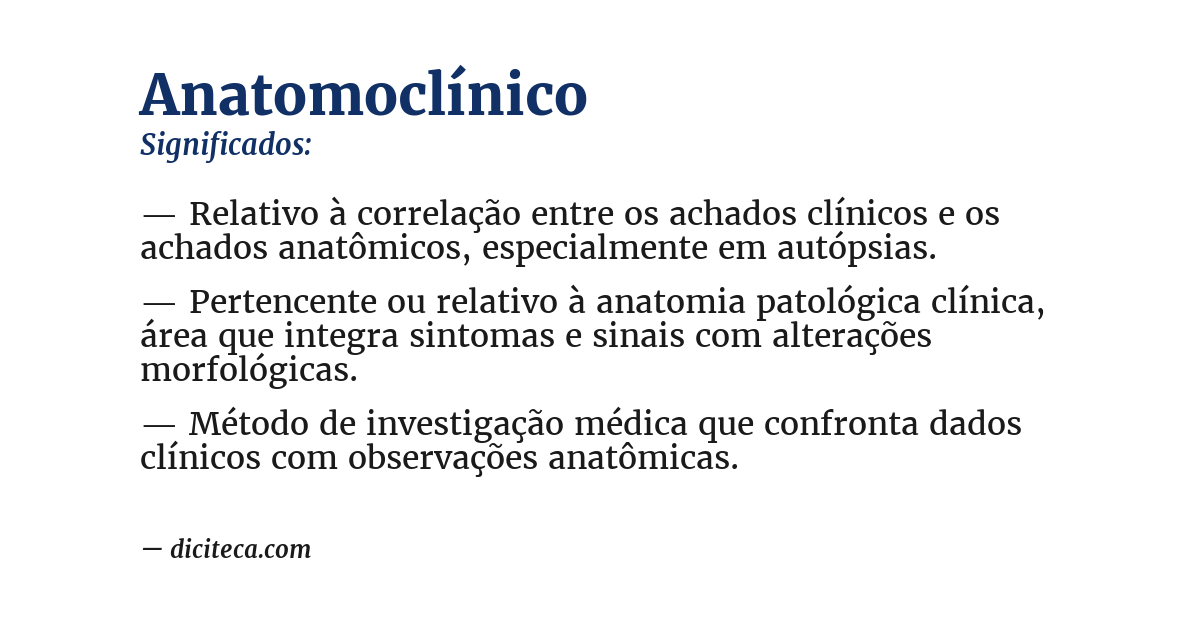 Significado de anatomoclínico