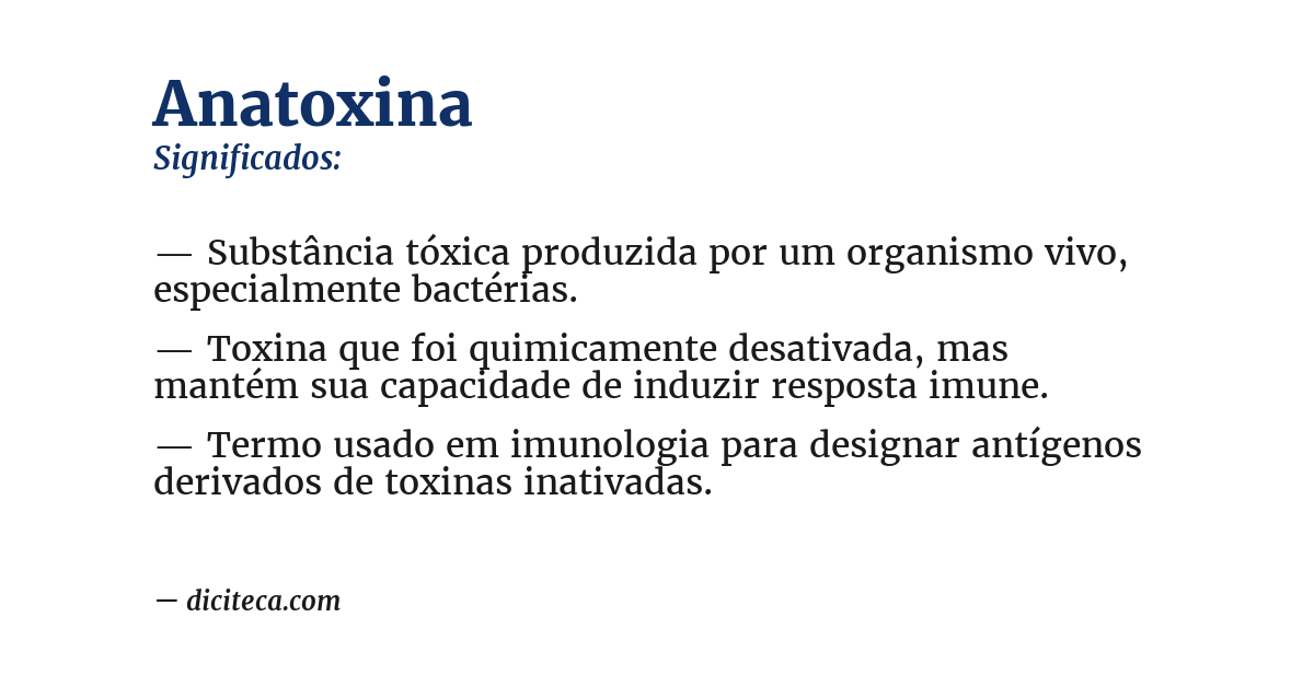 Significado de anatoxina