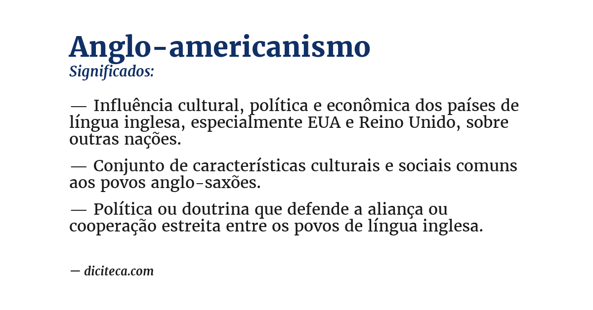 Significado de anglo-americanismo