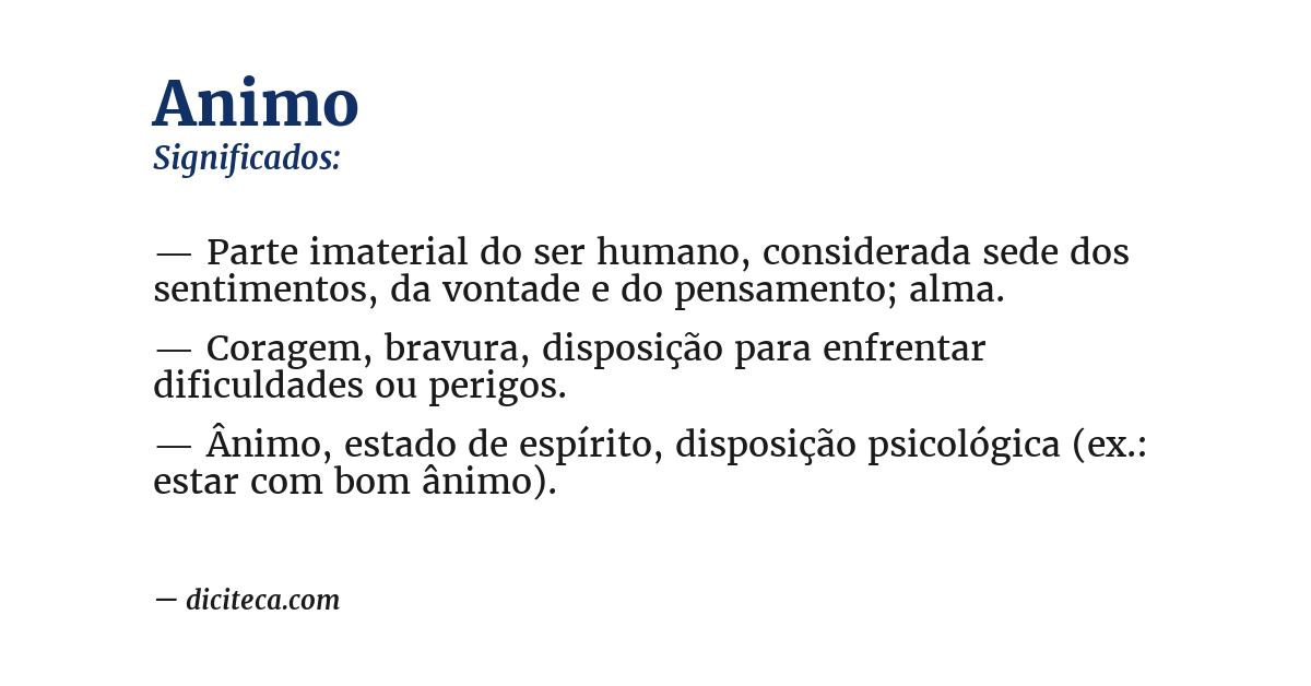 Significado de animo