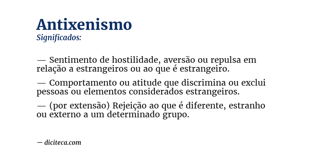 Significado de antixenismo