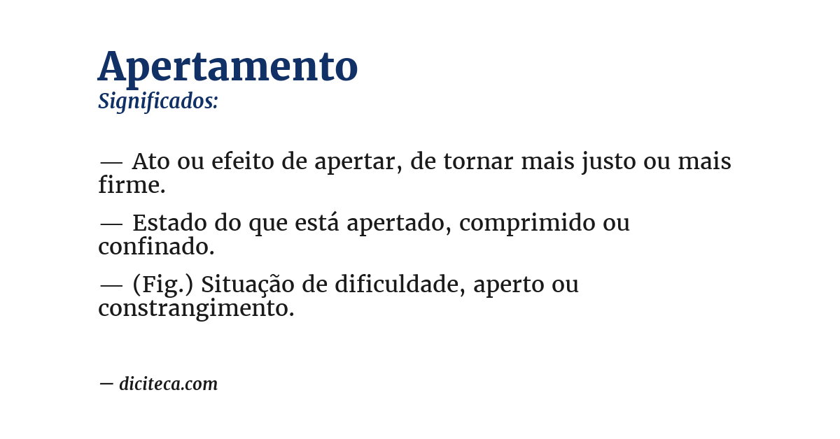 Significado de apertamento