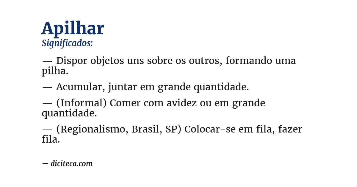 Significado de apilhar