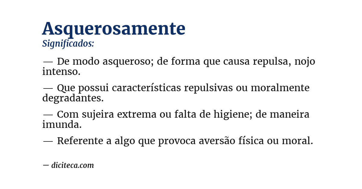 Significado de asquerosamente