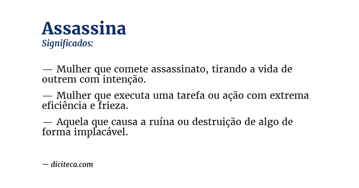 Significado de assassina