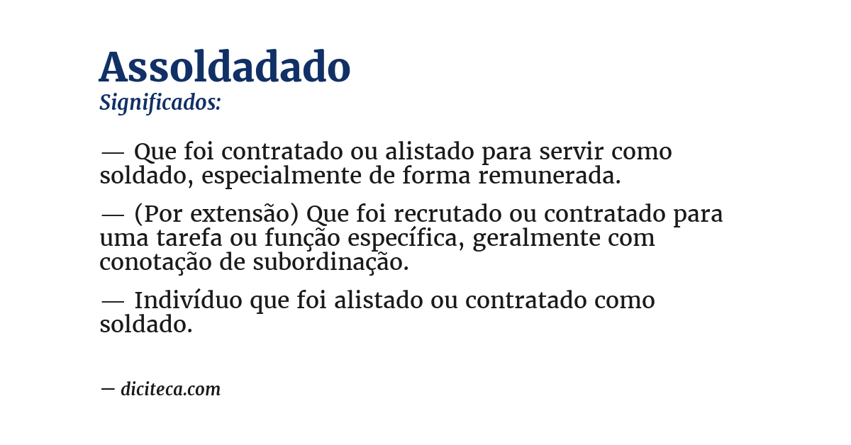 Significado de assoldadado
